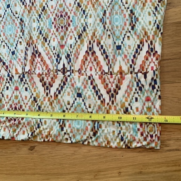 MARKET & Spruce Drop Shoulder 3/4 Sleeve Geometric Print Stretchy Top Women’s XS - Picture 9 of 12